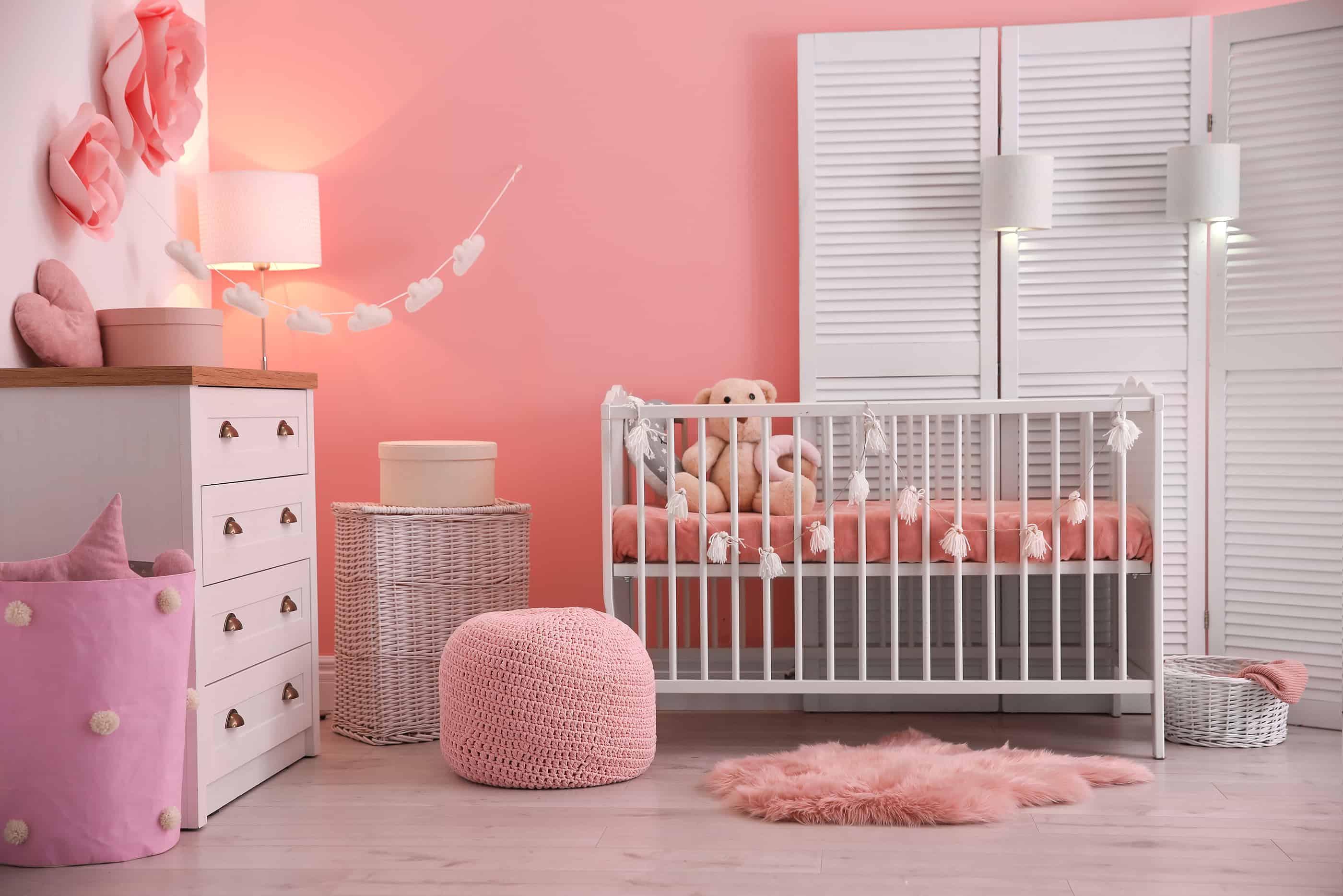 Baby Room Interior With Decorations And Comfortable Crib - Jones Paint