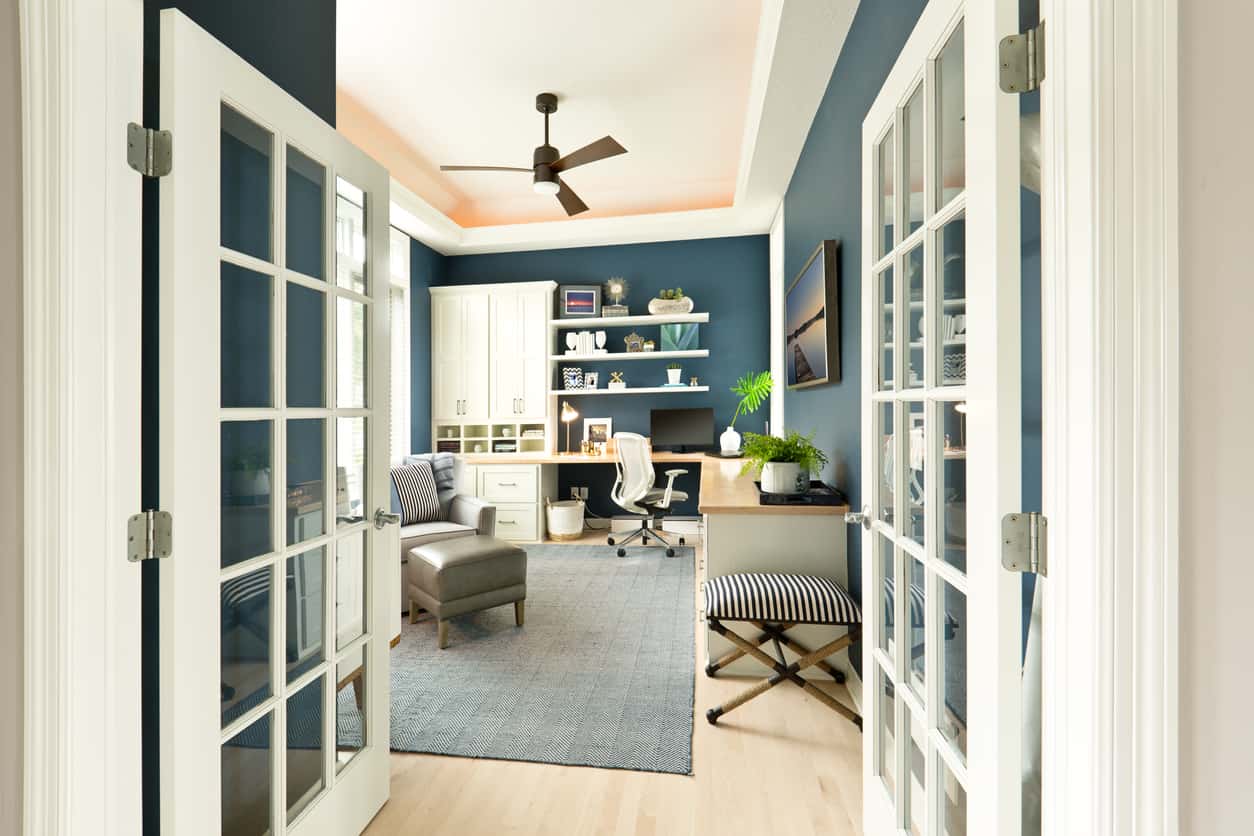 Blue home office